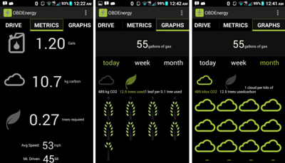 OBD Energy app Screenshots
